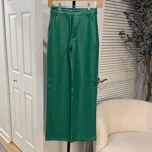 Princess Polly Ashlea Green Leather Pants